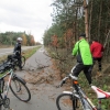 Paweł i Jarek sprzątają drogę dla rowerów